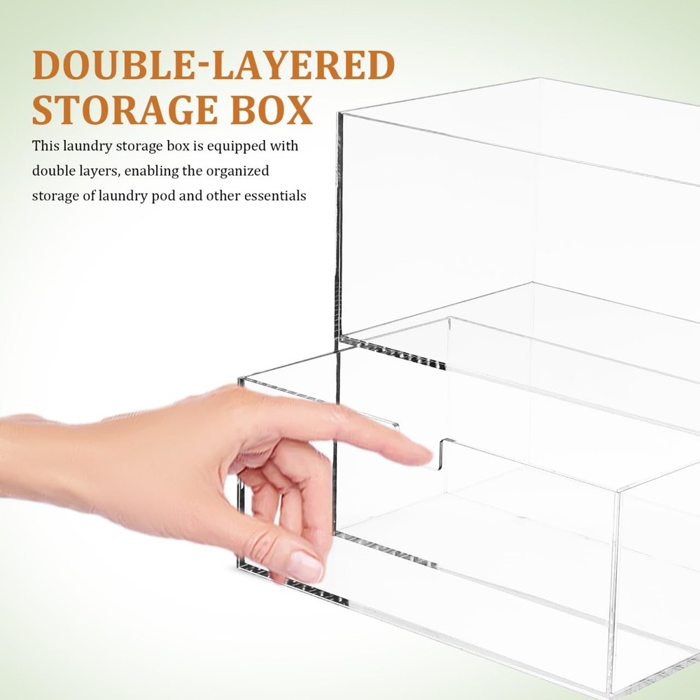 Laundry Pod Containers Acrylic Dryer Sheet Holder Stackable Laundry Room Orga...
