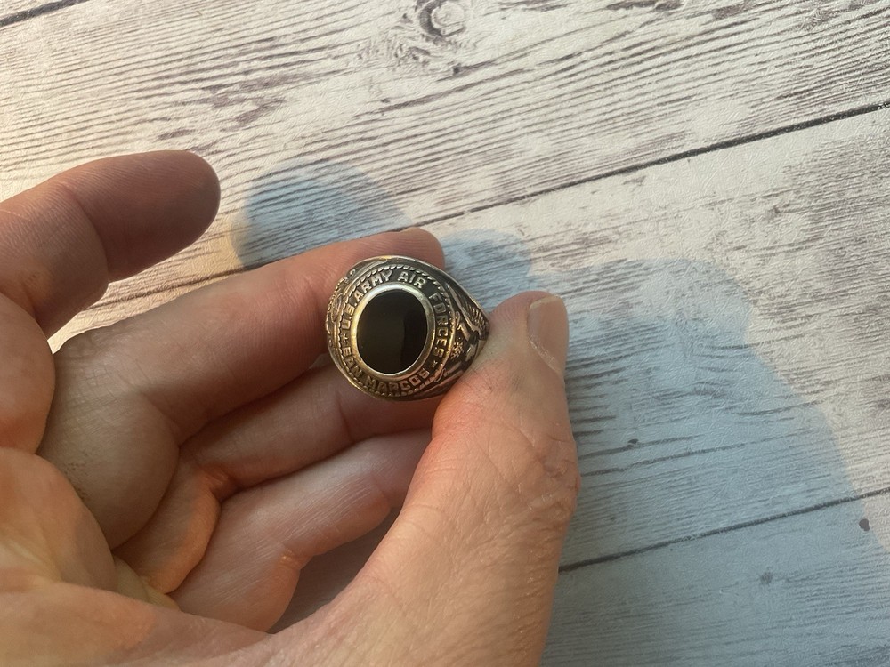 ORIGINAL WWII SCARCE USAAF NAVIGATOR STERLING GRAD RING SAN MARCOS AIRFIELD TX