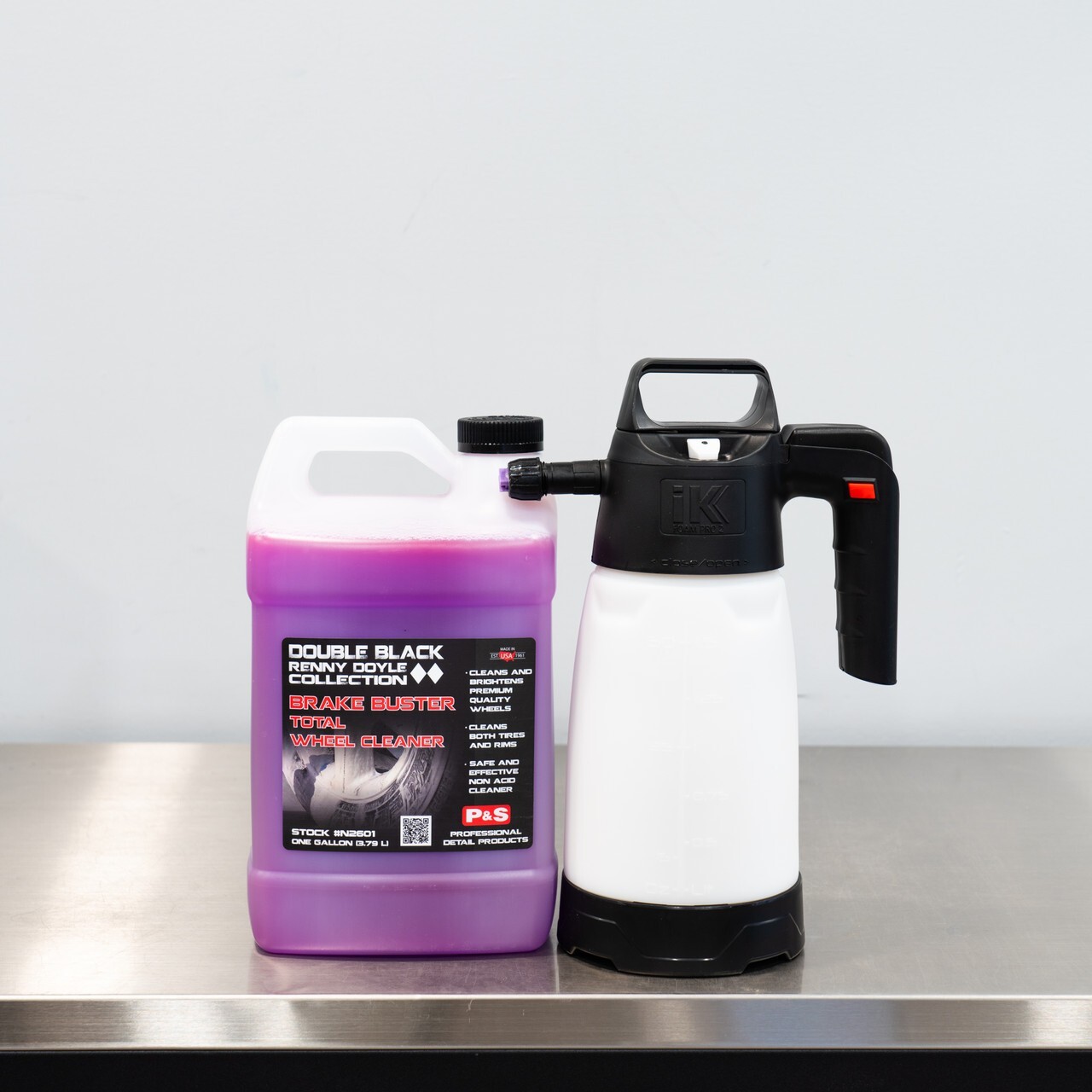 IK Foam Pro 2 Foamer & P&S Brake Buster 1 Gallon Wheel & Tire Cleaner Combo