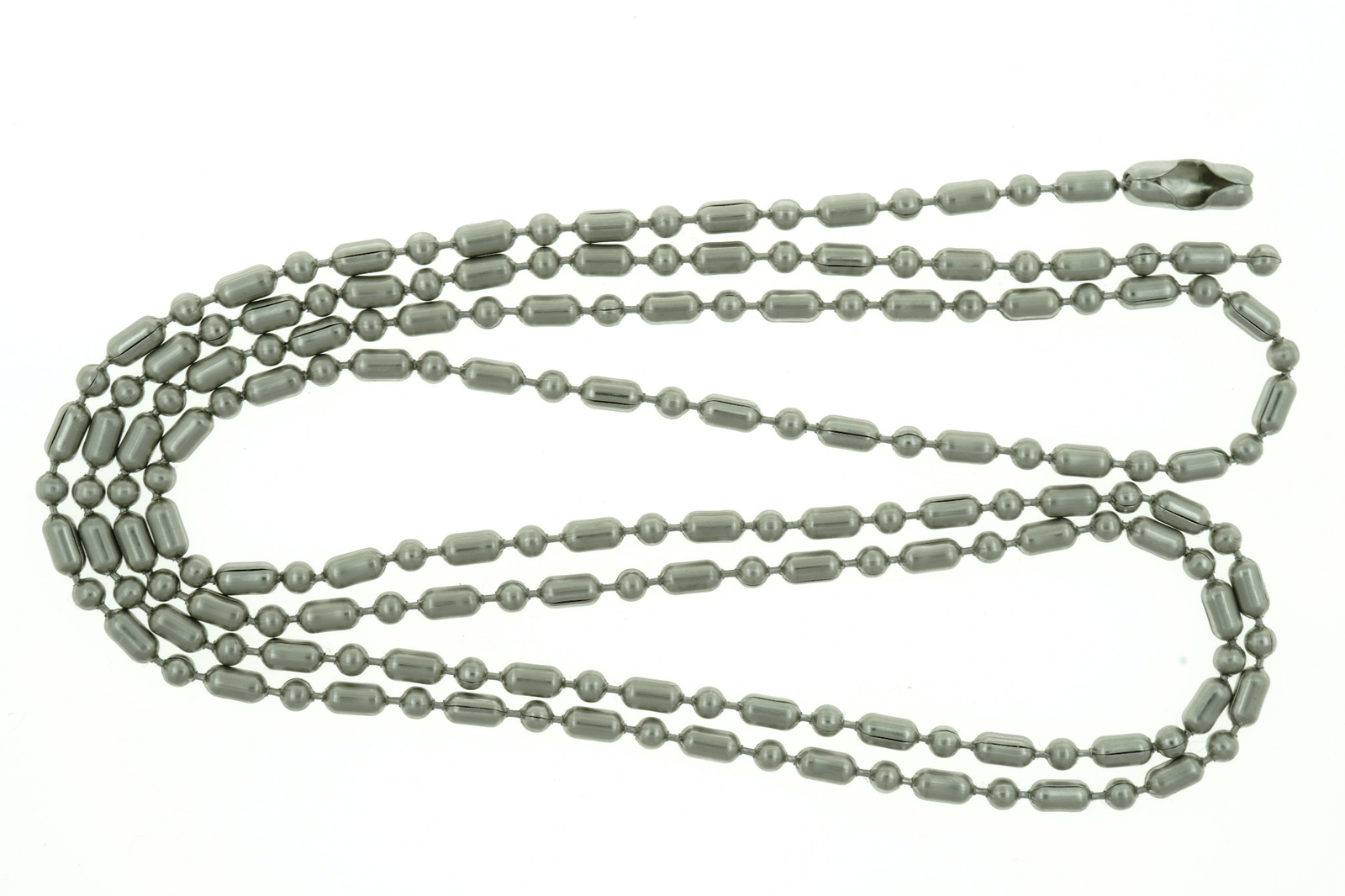 Pack of 2 Stainless Steel Ball-Bar Style Ball Chains w/ Connector 30 Inch Length