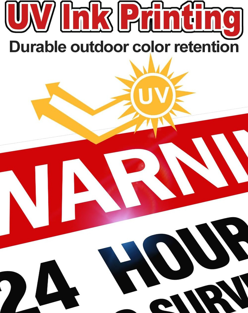 Video Surveillance Sign, 4-Pack Security Camera Sign, Reflective and Waterproof