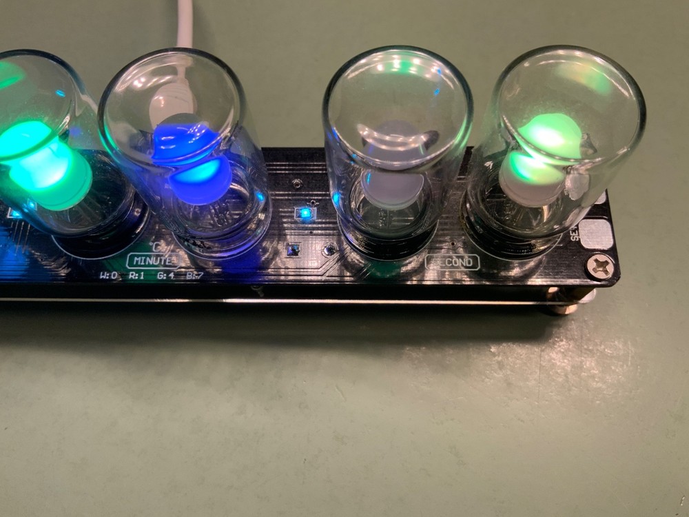 Aurora Kit Built in 2016 LED Color Changing Clock w/Power supply & USB cable.