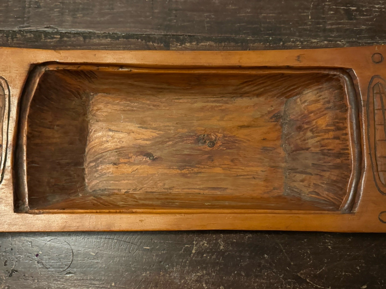 1800’s to Early 1900’s Yellow Cedar Tlingit “Bear” Feast - Grease Bowl - Alaska