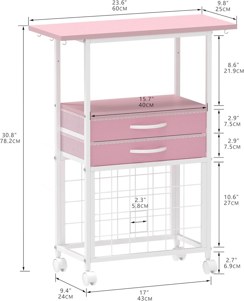 Organizer and Storage Stand Compatible with Cricut Machines,Rolling Storage C...