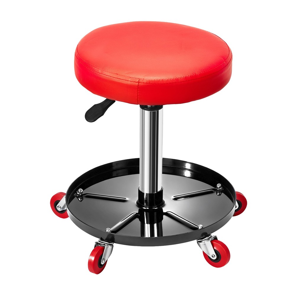 Rolling Garage Stool 16"-20" Adjustable Height Mechanic Work Shop Seat Creeper