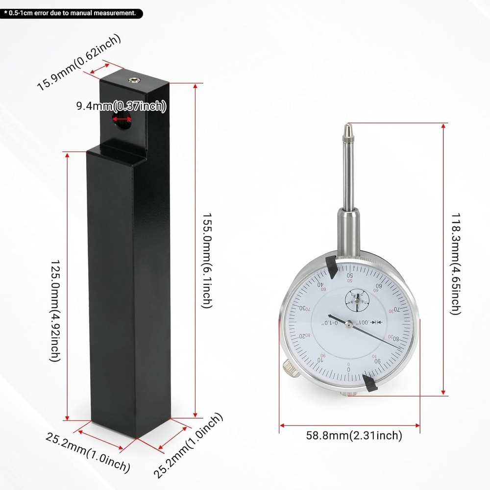 Fits 6434 Central Tools Dial Indicator Cylinder Sleeve Height Counterbore Gauge