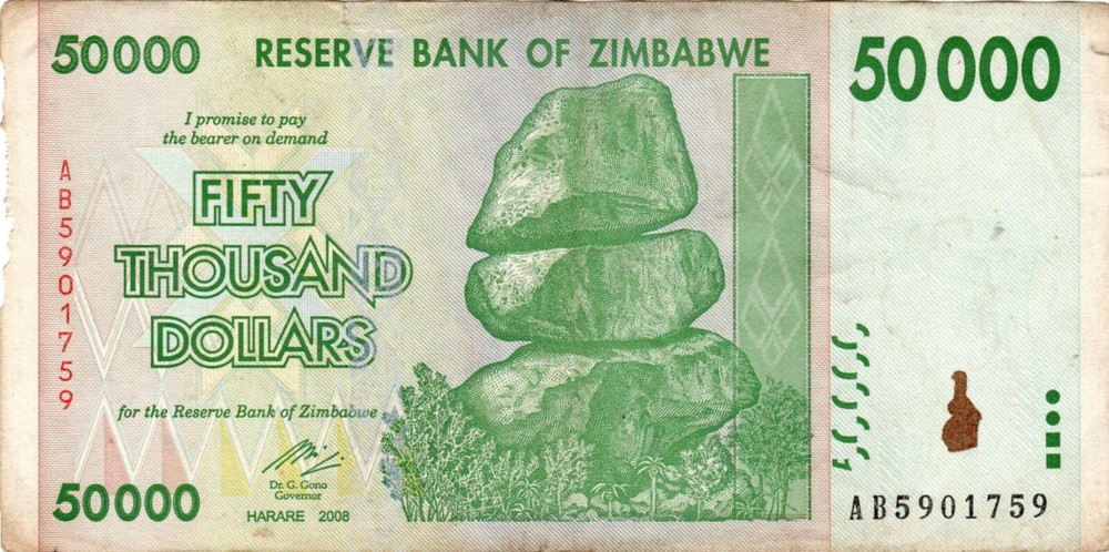 Banknote Zimbabwe P74a 50000 Dollars 2008