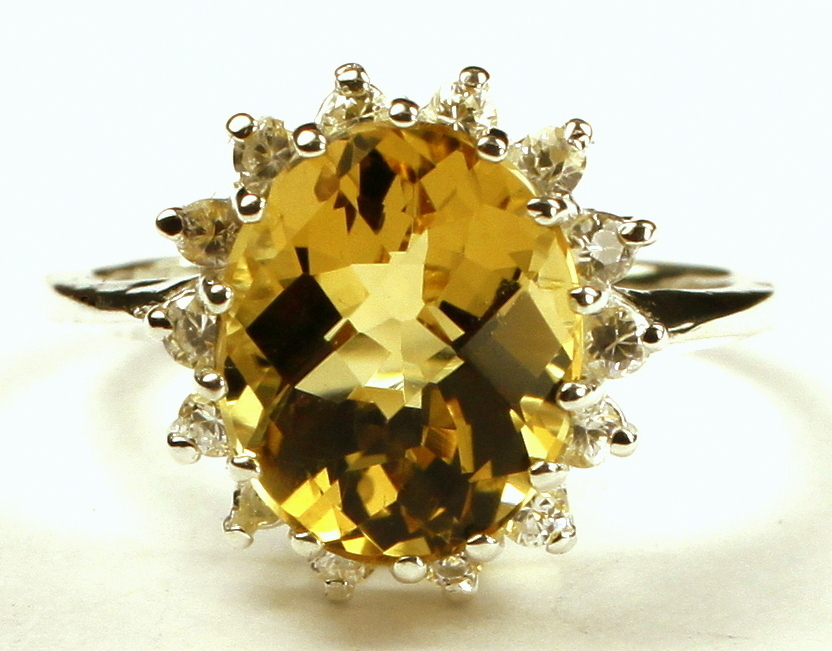Citrine, Solid 925 Sterling Silver Ladies Ring, SR283-Handmade