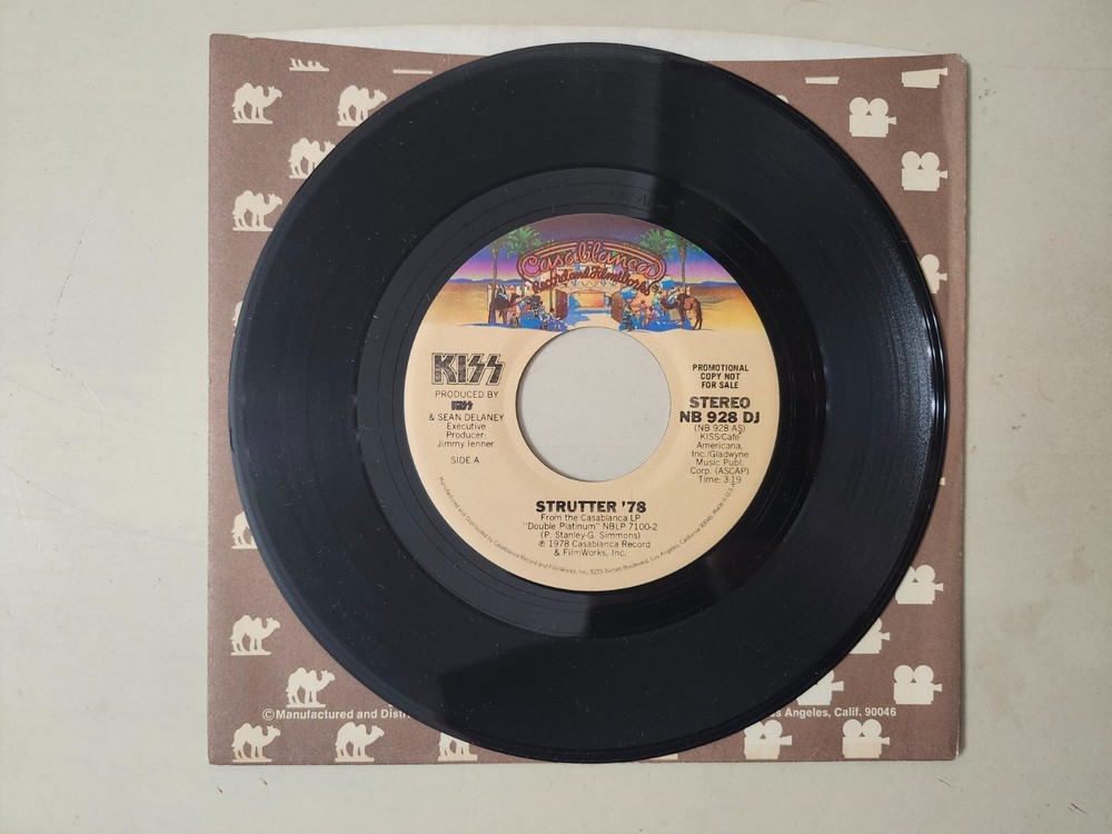 KISS SUPER RARE Vintage Strutter 78 Promotional Copy 45 Vinyl NB 928 DJ NICE!