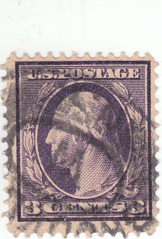 Scott #376 - 3c Deep Violet, Type I - Washington - Used