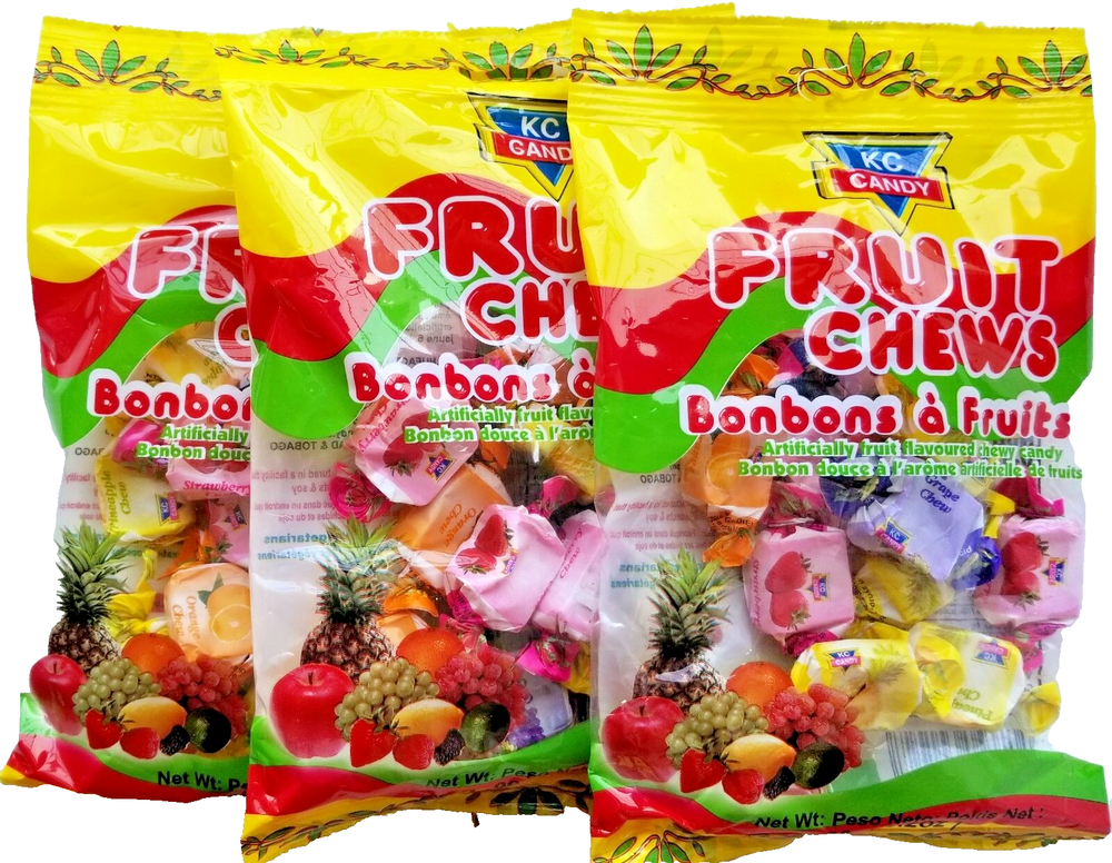 KC Candy Fruit Chews ( fruit flavored chewy candy ) - 3.2 oz (3 pack)