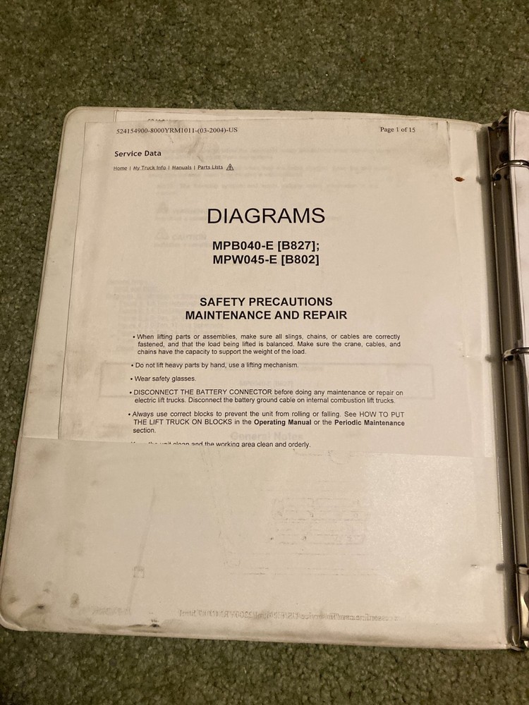 Atech / ZAPI / Control Unit / MPW045-E (B802) / Service Data User Manual / 2006