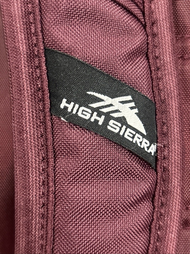 High Sierra Loop Backpack Bookbag Gold Splatter Pattern Maroon Bag