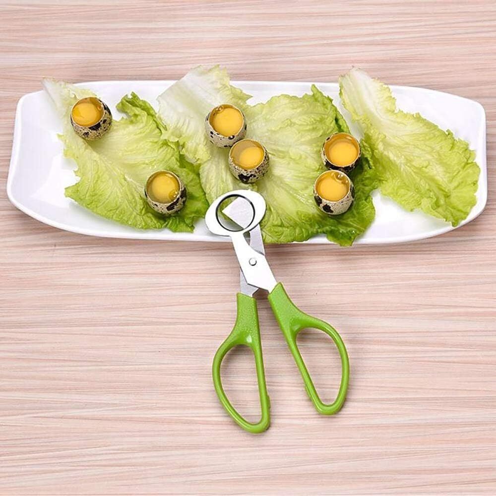 2Pcs Quail Egg Roast egg scissors Cutter Scissors Kitchen Egg Shears Tool(Green)