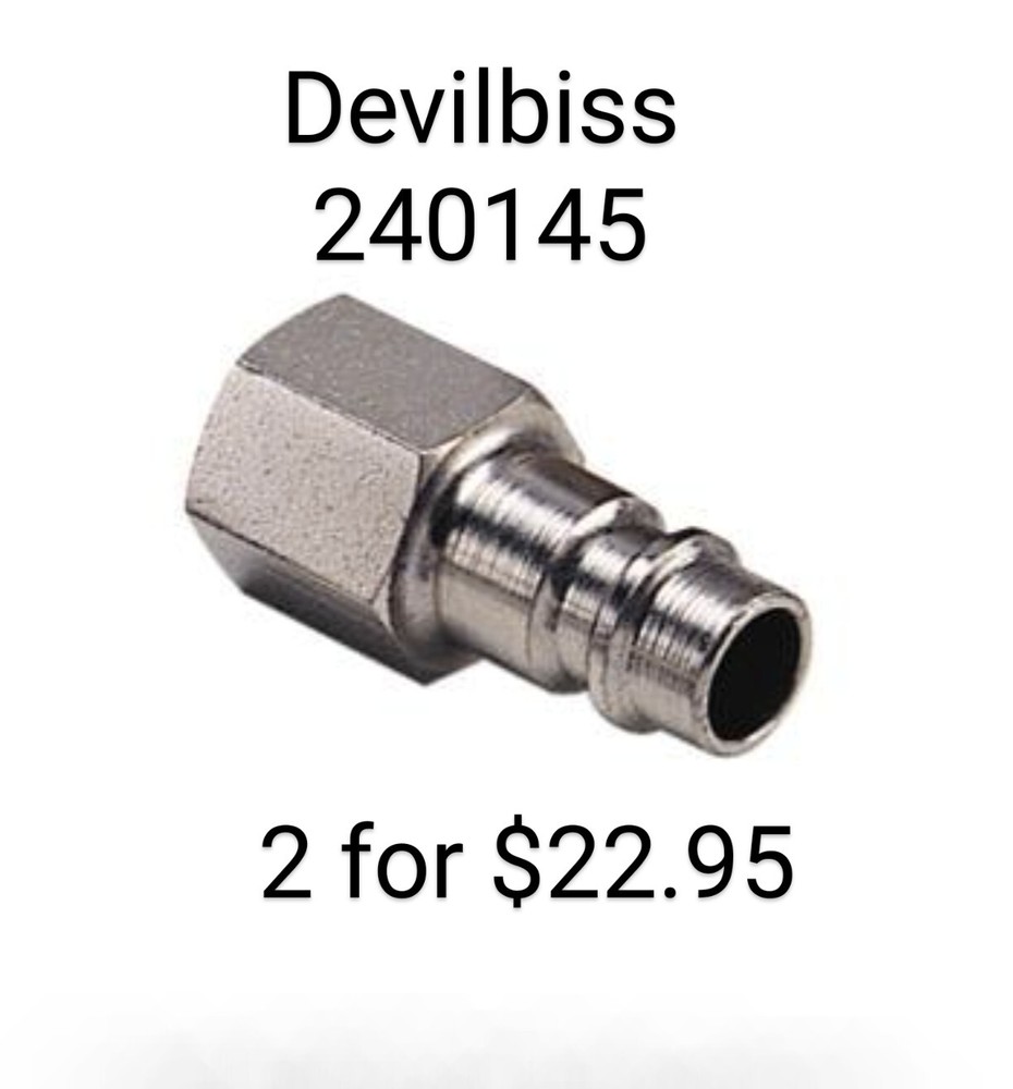 2x DeVilbiss 240145 1/4 NPT STEM Air Coupler