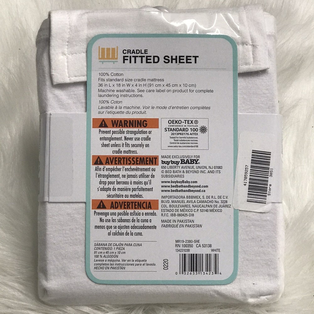 Marmalade Cradle Fitted Sheet White