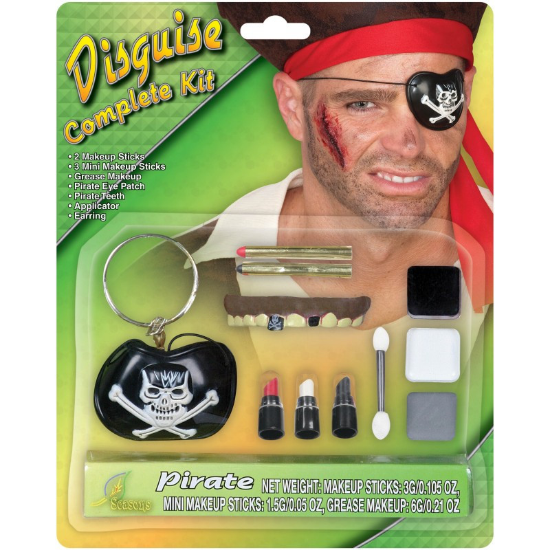 PIRATE COSTUME ACCESSORY KIT - EARRING, EYEPATCH, TEETH EYE PATCH