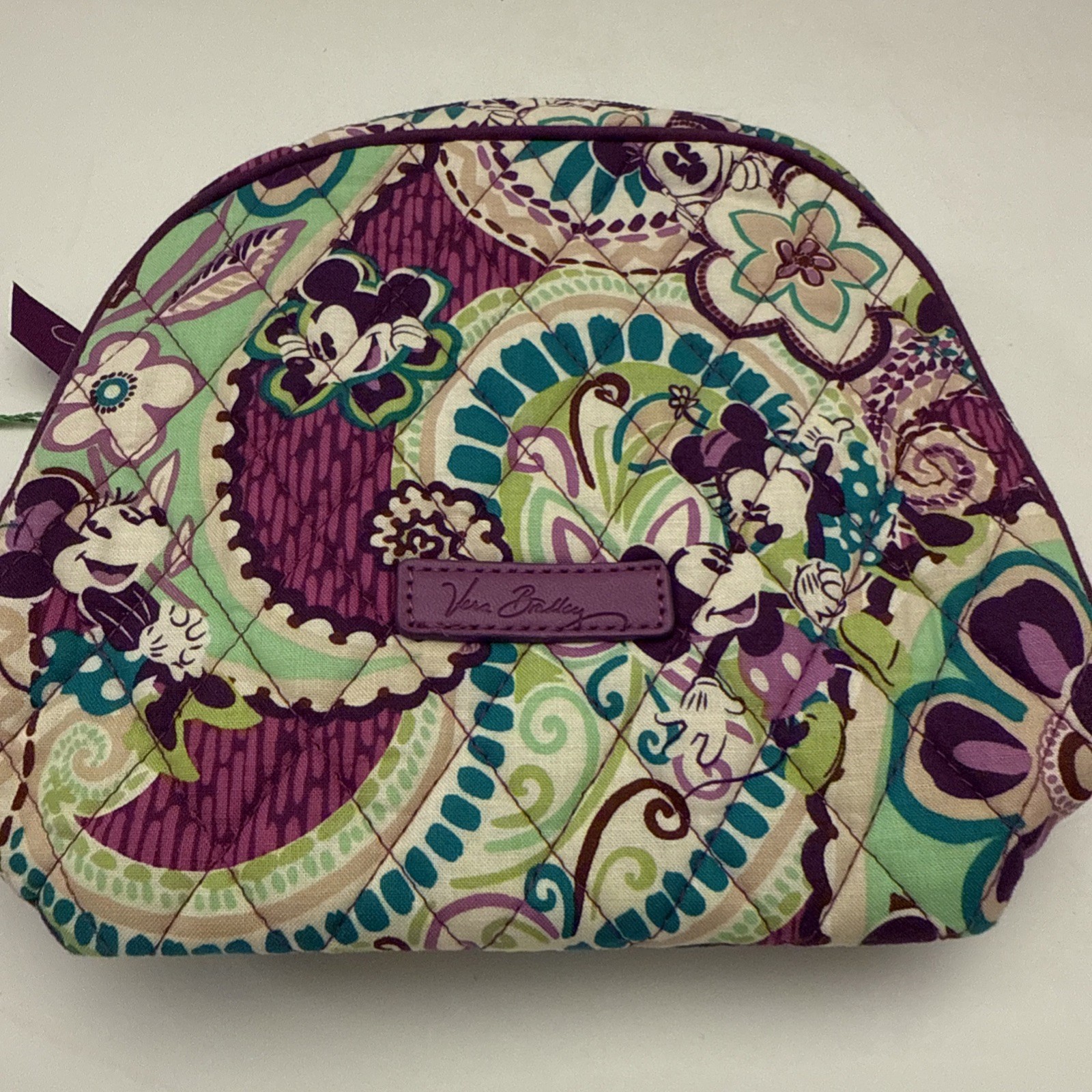 Vera Bradley Disney Parks Minnie Mouse Cosmetic Bag NWT Plums Up Purple Paisley