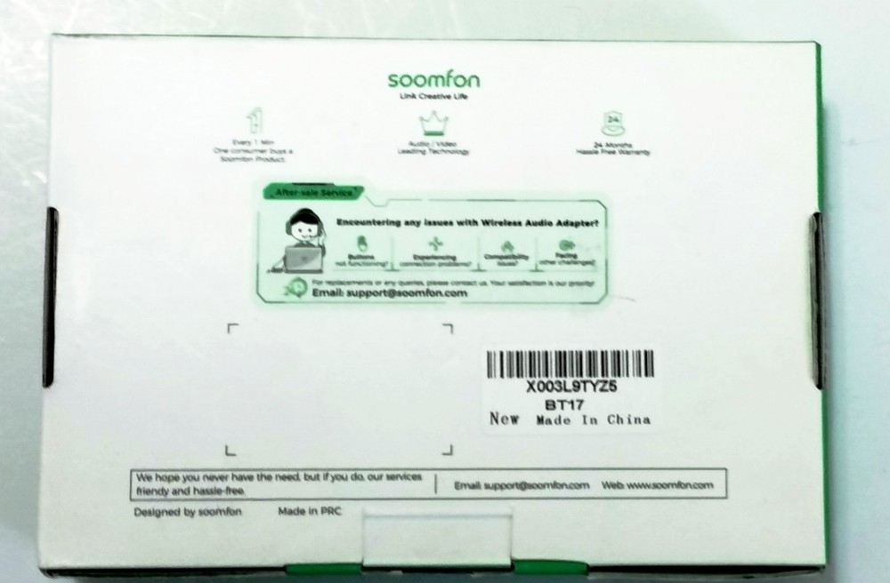 SOOMFON 2-in-1 Bluetooth Transmitter and Receiver Optical, RCA, Aux LCD Display