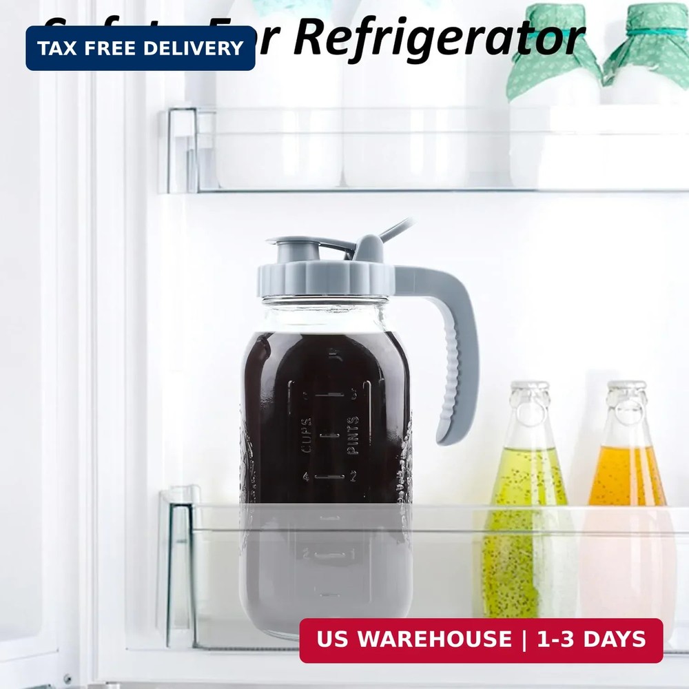 Cold Brew Coffee Maker 64 OZ 2 Pack Mason Jar Cold Brew Pitcher With Infuser 2 Q