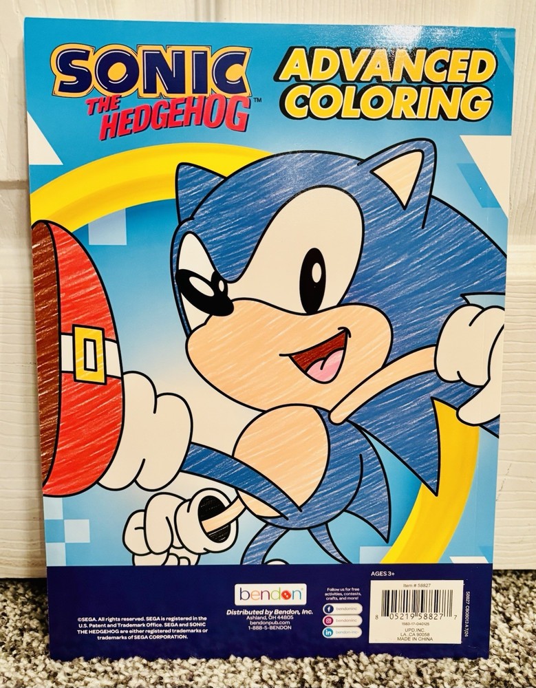 Sonic The Hedgehog Advanced Coloring Book Bendon