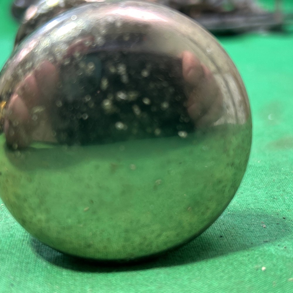 Two 2” Antique Brass Door Knobs W/ Treaded Spindle