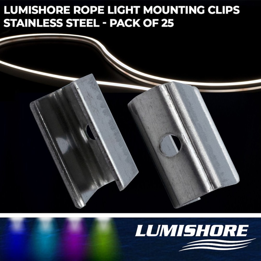 Eclipse Neon Flex LightBracket | Stainless Steel| For SL100 Rope Light