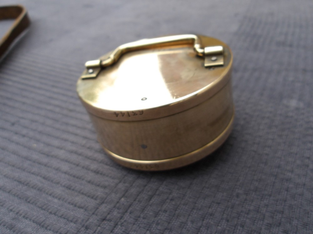 Vintage DENT Brass Security Time Clock With Leather Pouch - NO Key Untested