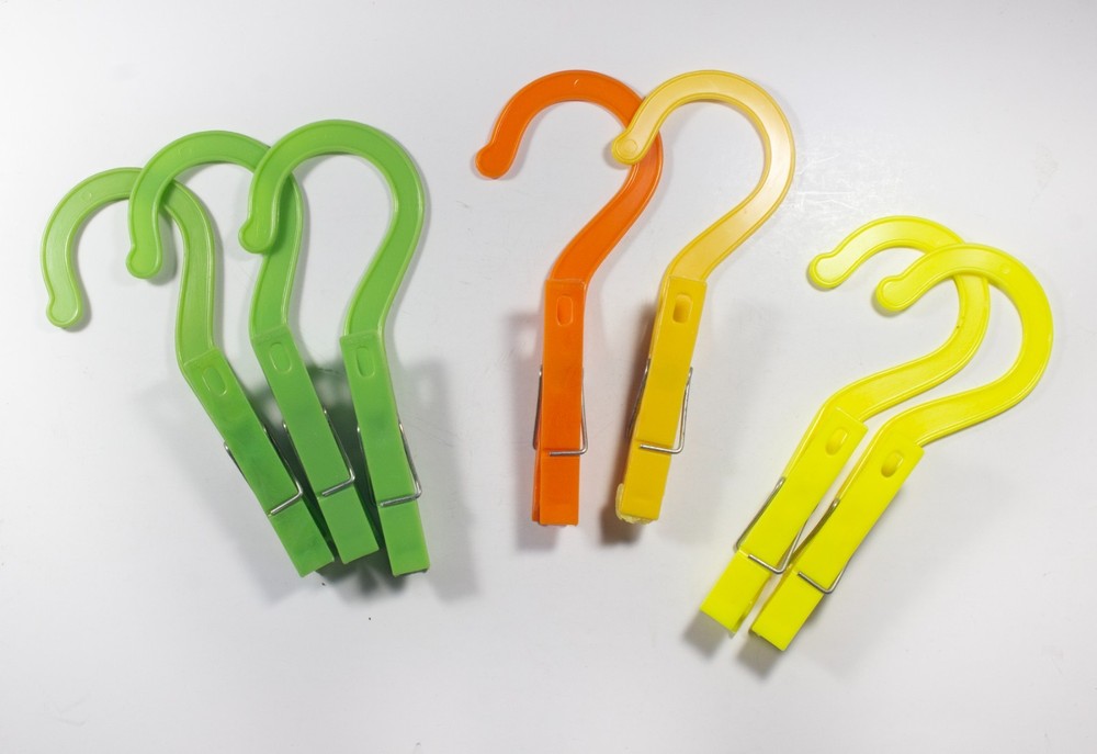 Laundry Hooks Boot Hangers Plastic Clothes Pins Hanger Clips Multicolor 7pcs