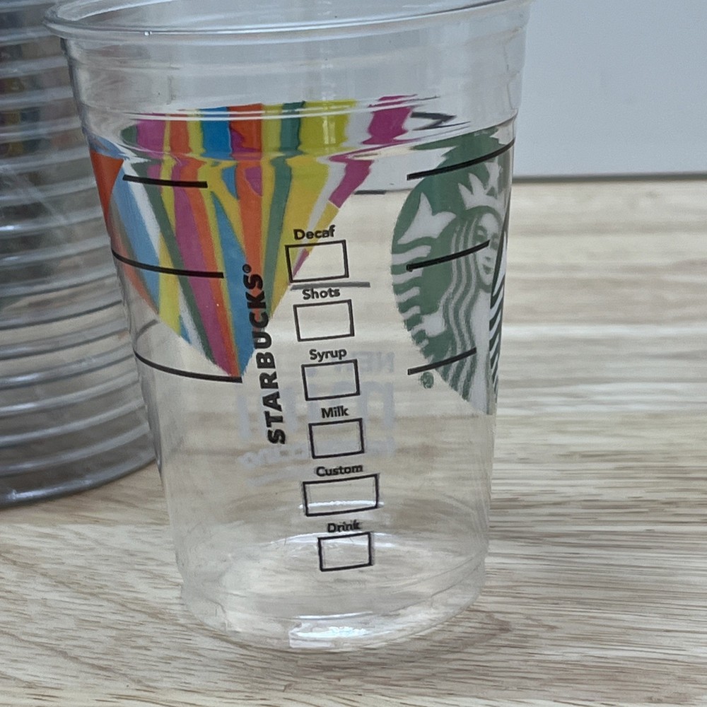 Starbucks Plastic Mini Clear Cups 50 ct Sleeve Mini Frap Release Open Pkg