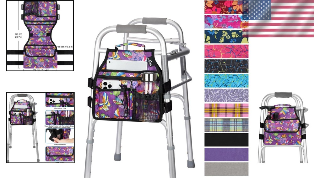 Adjustable Walker Side Organizer with Cup Holder - Perfect for Daily Essentials