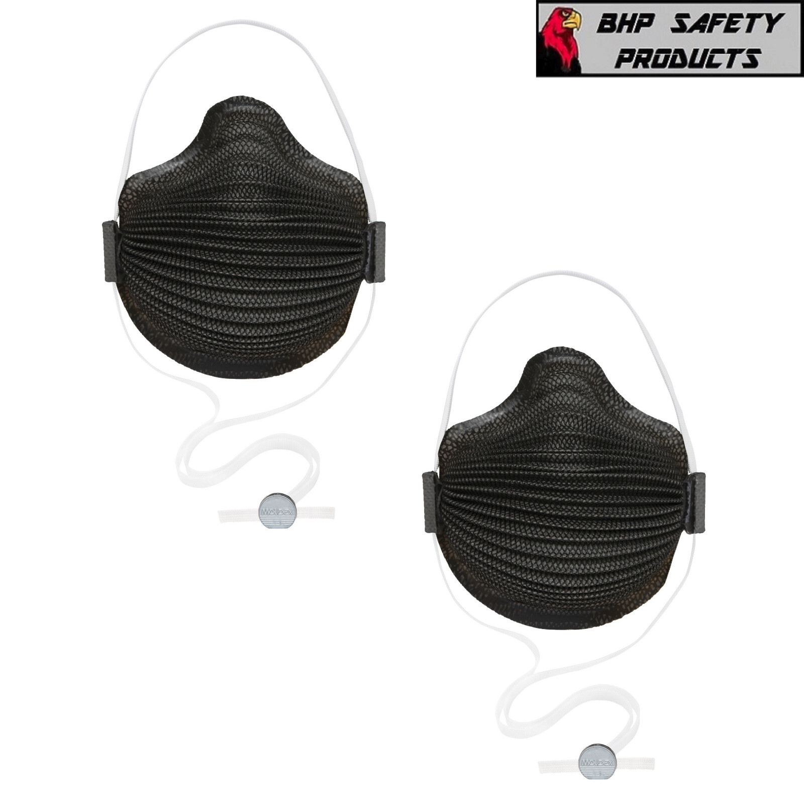 Moldex M4600N95 Airwave Respirator Mask Adjustable SmartStrap, Black (Pack of 2)