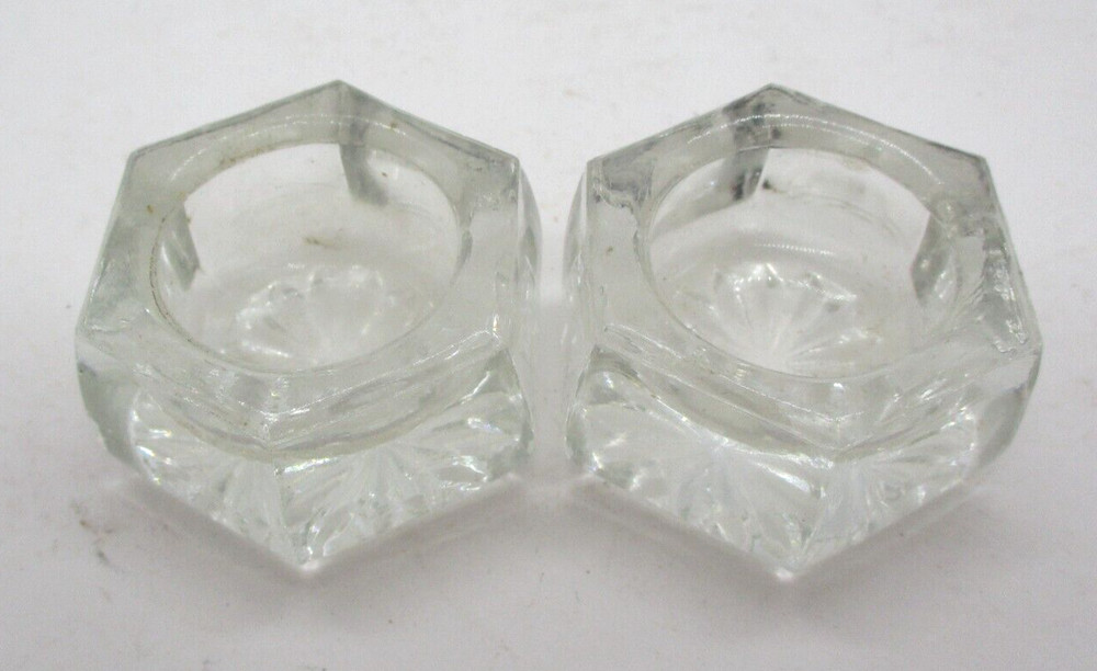 2 Clear Glass Open Salts