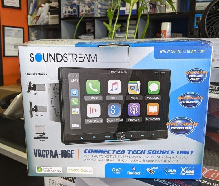 SOUNDSTREAM VRCPAA-106F FLOATING 10.6″ TOUCHSCREEN 2-DIN, DVD, CARPLAY ANDROID