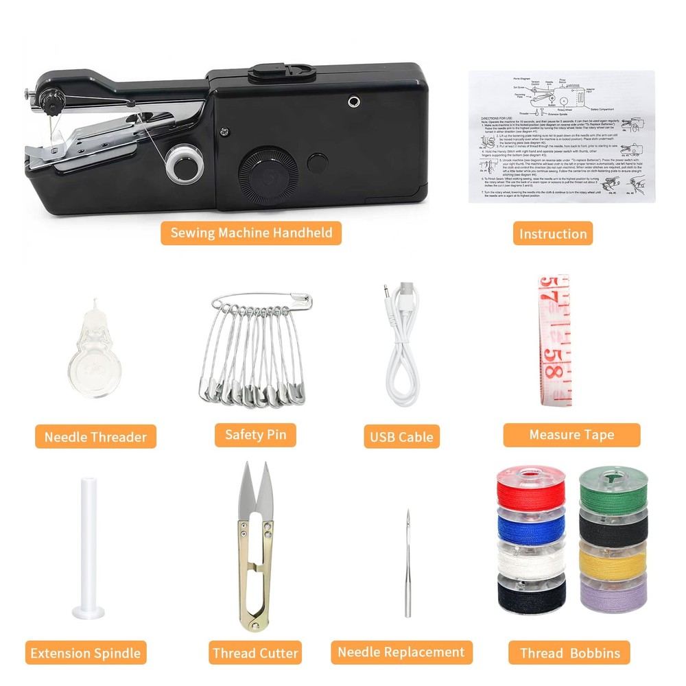 Handheld Sewing Machine for Beginners Adult,Portable Cordless Single Thread E...