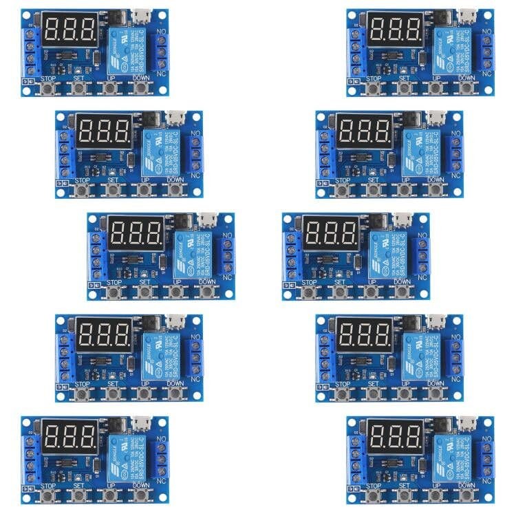 DC 6-30V Timer Relay Programmable Delay Relay Module Cycle Timer with LCD 10pcs