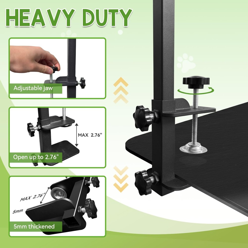 Adjustable Dog Grooming Stand for Table: 42" Height & 27"-39" Width, Includes...