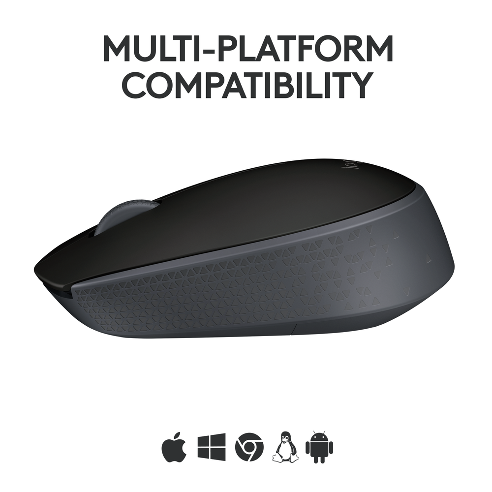 Logitech - M170 Wireless Compact Optical Ambidextrous Mouse - Black
