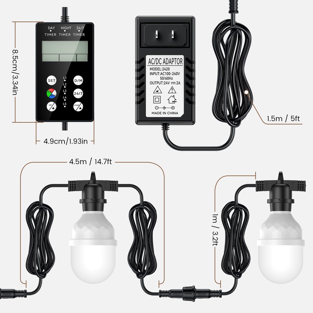 Automatic LED Daylight Extender, Chicken Coop Light with Timer and Easy to Pr...