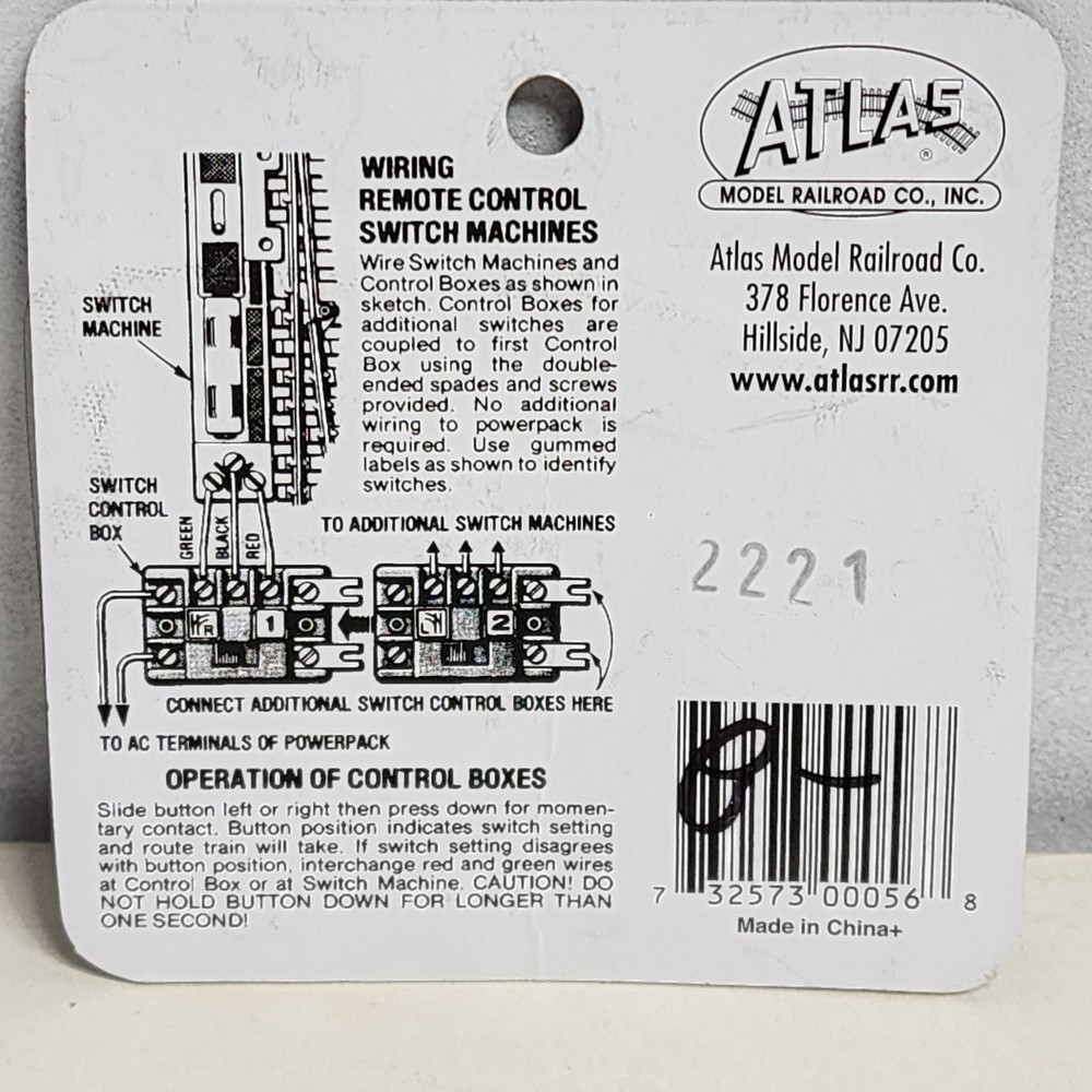 Atlas Model 56 Model Railroad Track Switch Control Box single pole double throw