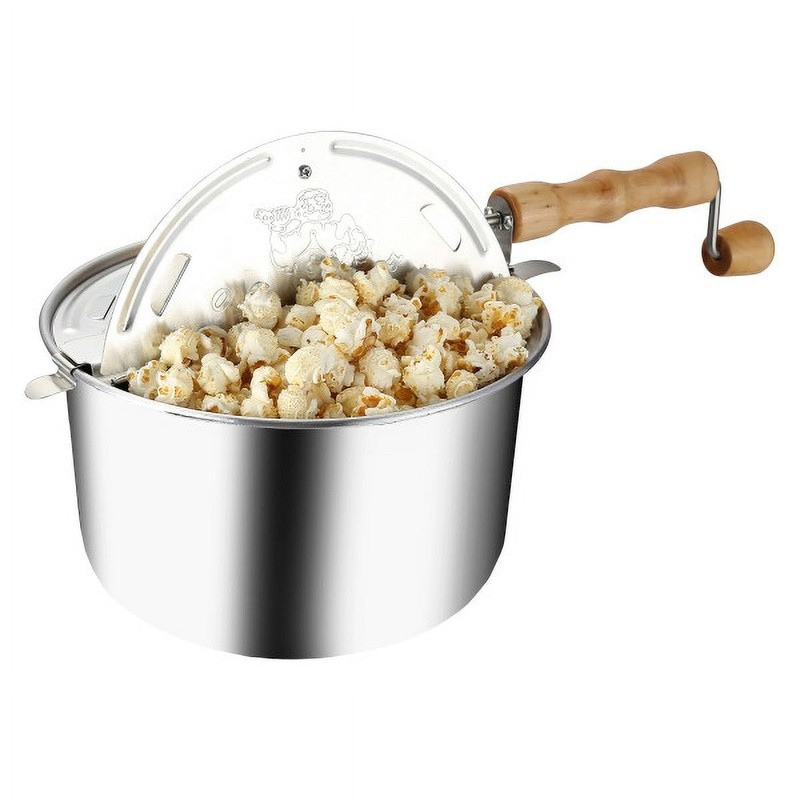 Stovetop Popcorn Maker 6 Quart Easy Clean Nonstick Vented Lid Stirring Handle US