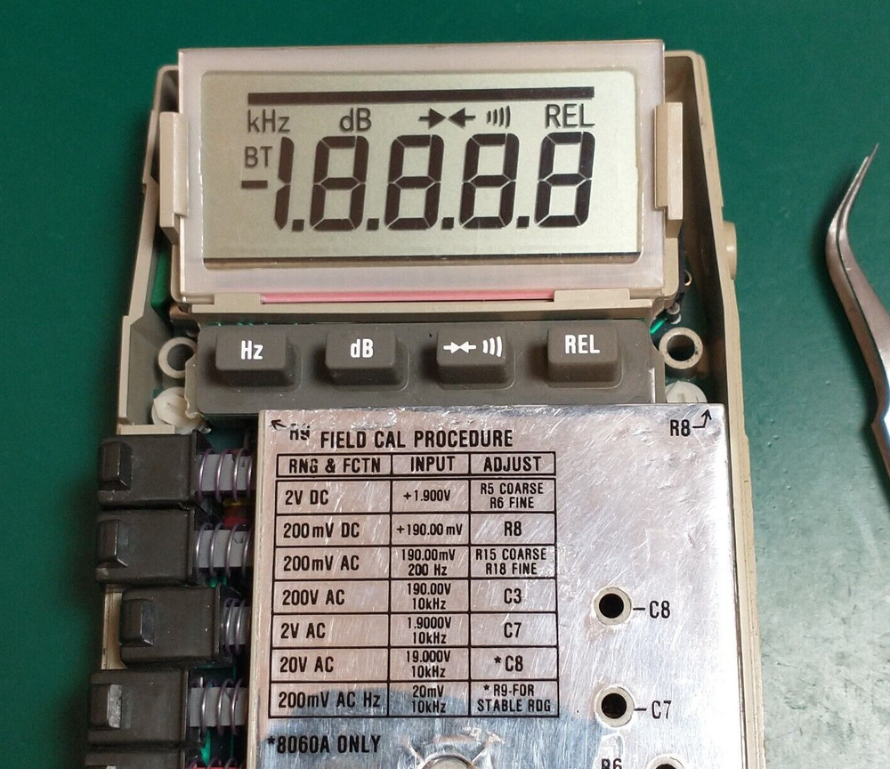 Fluke 8060A Replacement Display (custom designed, non-Fluke part)