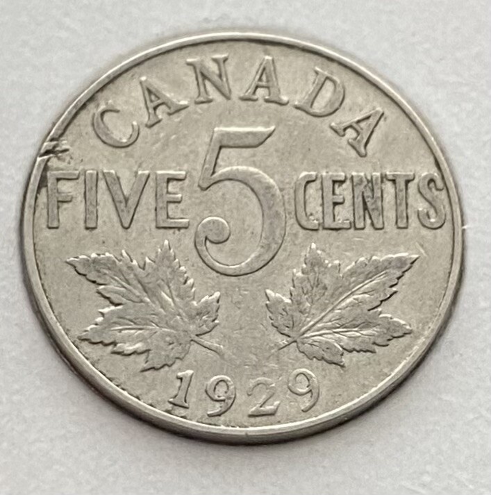 1929 Canada Five Cents