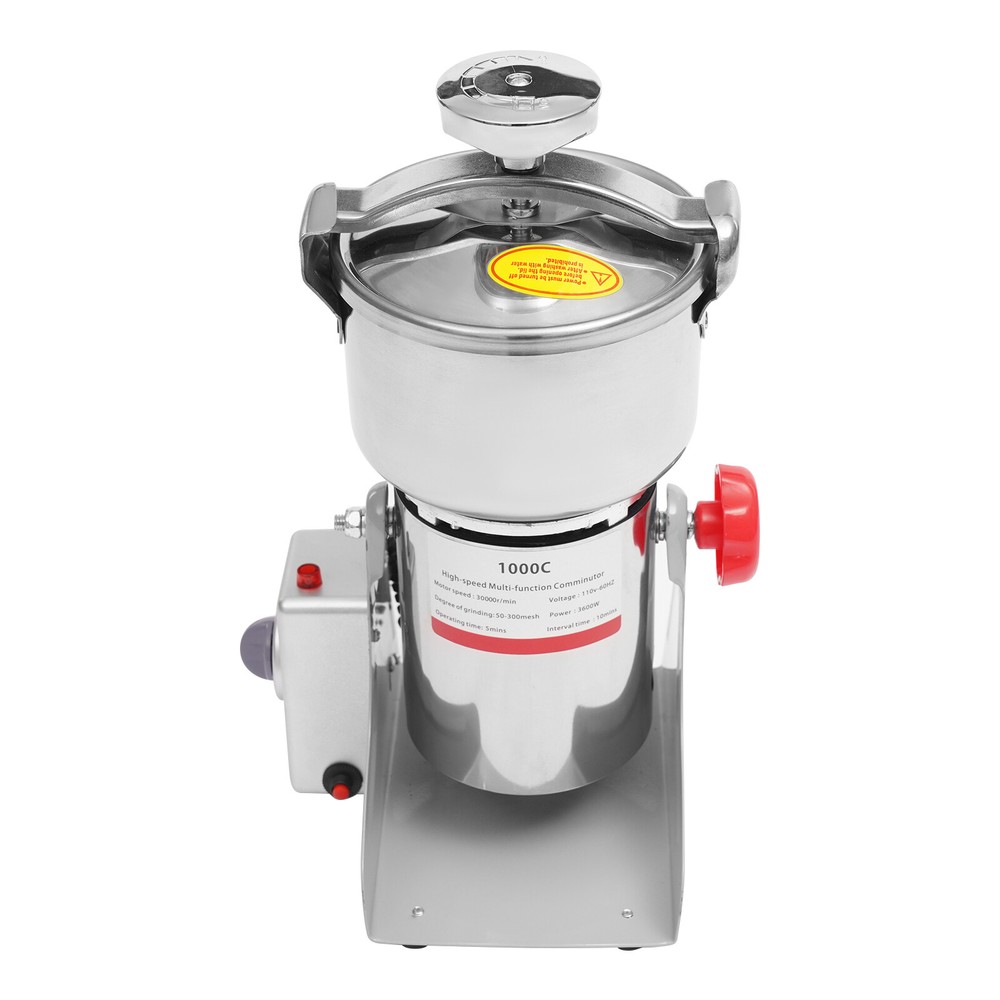 3600w Electric Grain Grinder Stainless Steel Spice Mill Machine Timing Function