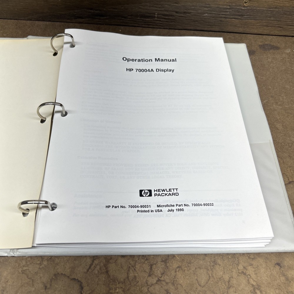 HP 70004A Display Operation Manual