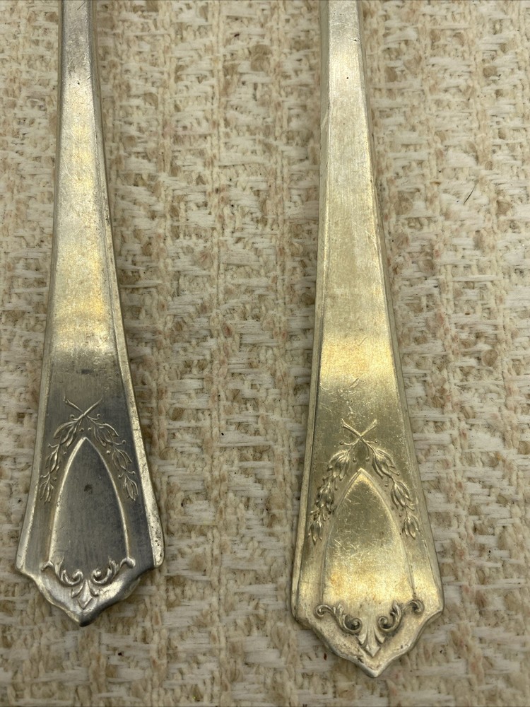 ARION Silverplate JEWELL Pattern Silverplate 8.25” SERVING SPOON & FORK 6.5”