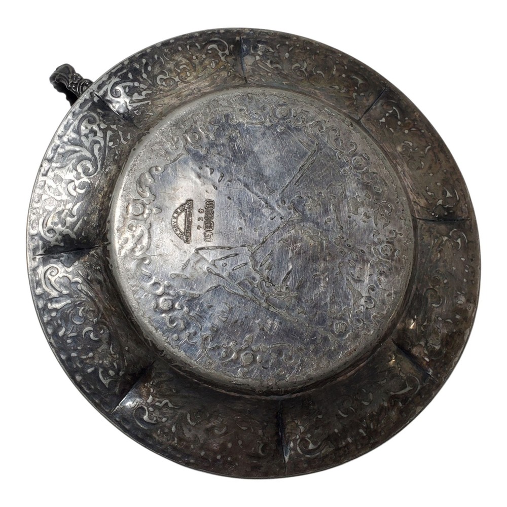 Antique Silver Plated Derby Calling Card Plate 7" Dish