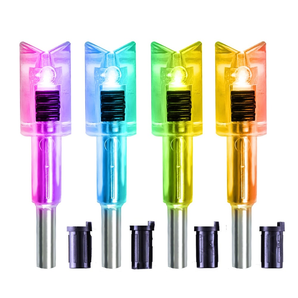 DEEPOWER Crossbow Lighted Nock with ON/Off Switch 4 Pack Strobe 2.0
