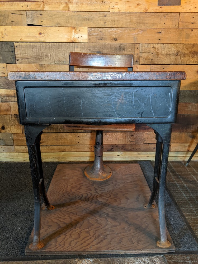 Vintage student school desk
