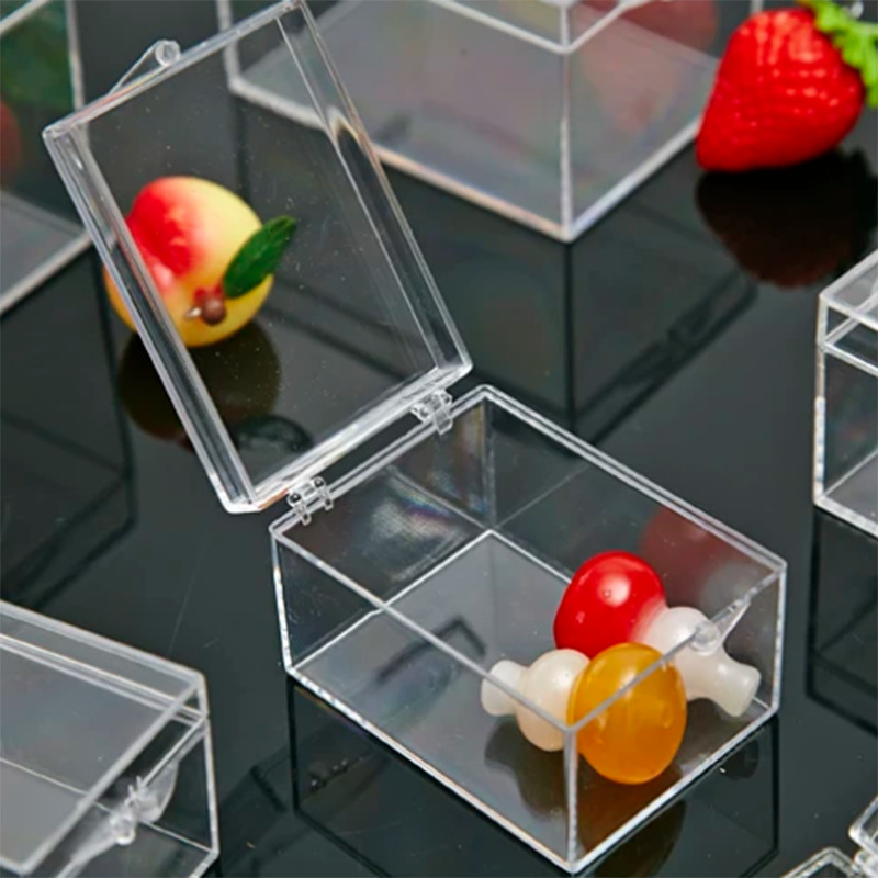 Mini Box Square Cube Clear PC Small Boxes Storage Compartment Plastic PC Box